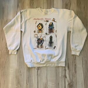 Vintage 1990s Shelbyville, Illinois birdhouse sweatshirt sz Large